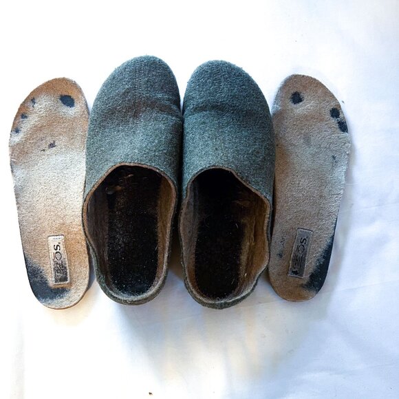 Taos Woolness Olive Green Italian Wool Clogs Slippers Clogs EU 40 US 9-9.5 - Picture 11 of 11